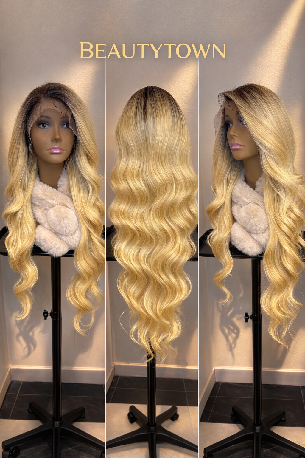Honey-blonde lace front wig