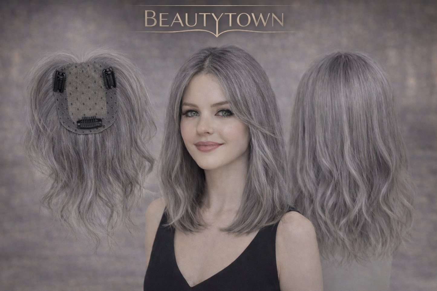 Premium hair topper/ grey