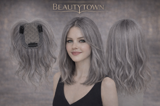 Premium hair topper/ grey