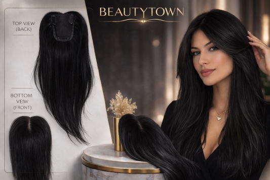 Clip-in hair topper / Jet black