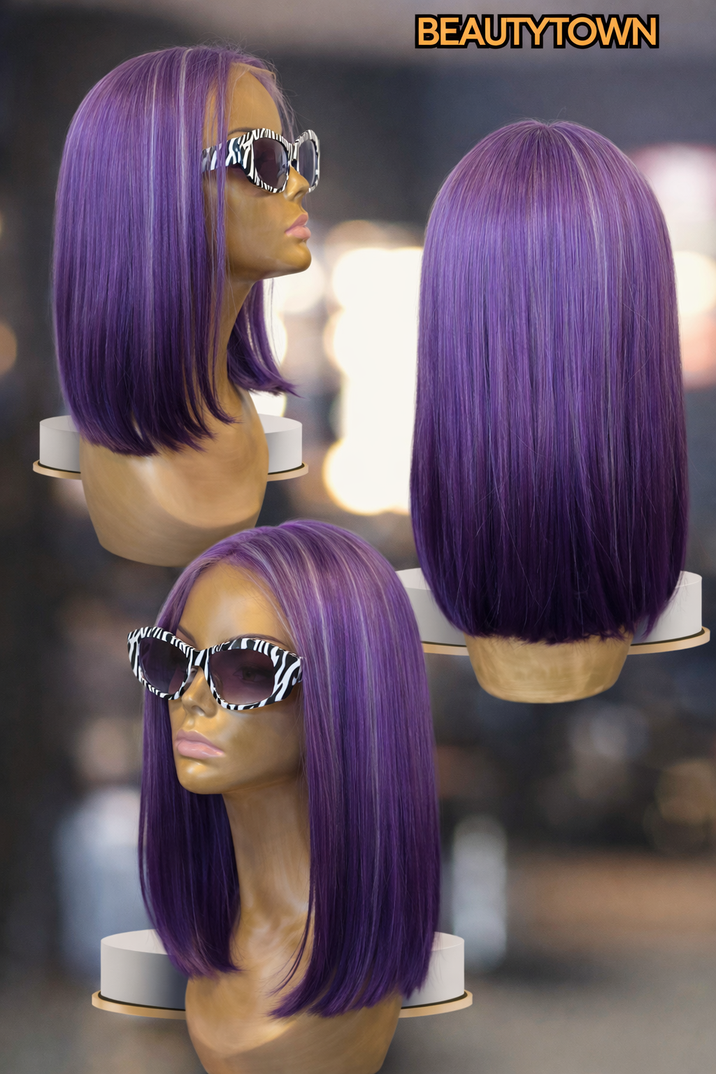 Two shades purple wig