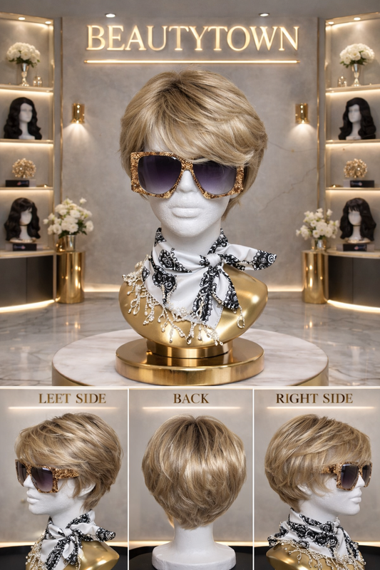 Luxury blonde layered wig