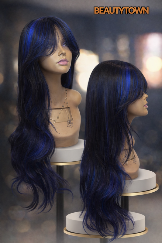 Midnight Blue Glam Waves